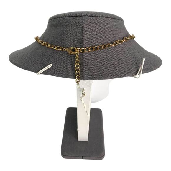 Pink Ombre Disc Charm Layered Necklace Gold Tone Chain - Picture 4 of 4